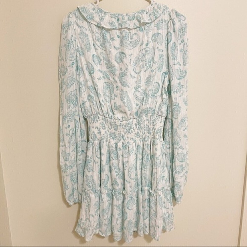 House Of Harlow Printed Paisley Ruffle Tiered Mini Dress - Picture 2 of 9
